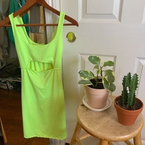 Neon cut out dress